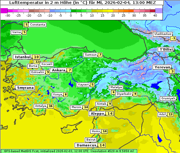 Temperatur, 4. 2. 2026