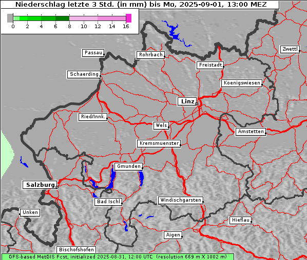 Niederschlag, 1. 9. 2025