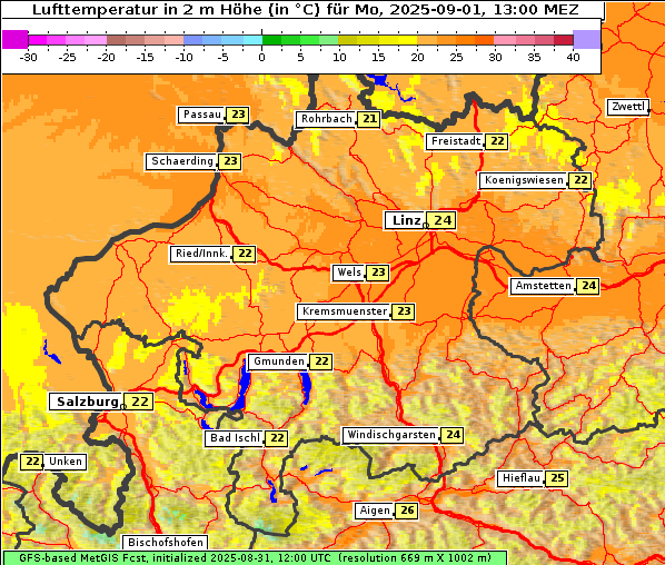 Temperatur, 1. 9. 2025