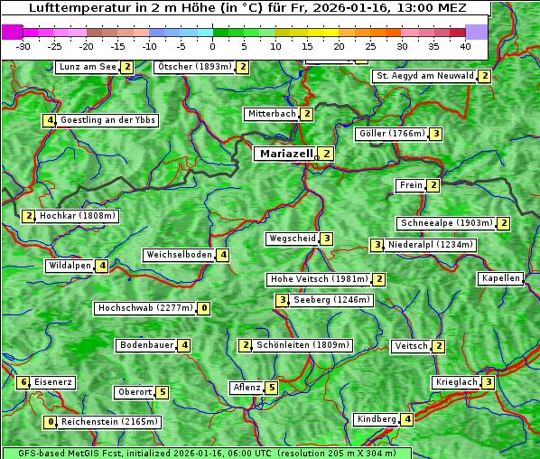 Temperatur, 16. 1. 2026
