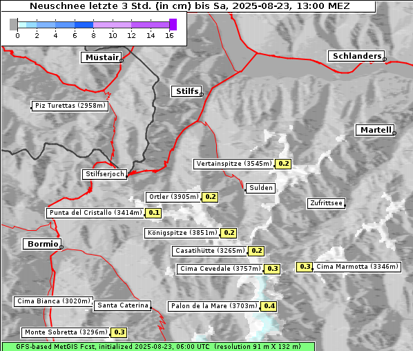 Neuschnee, 23. 8. 2025