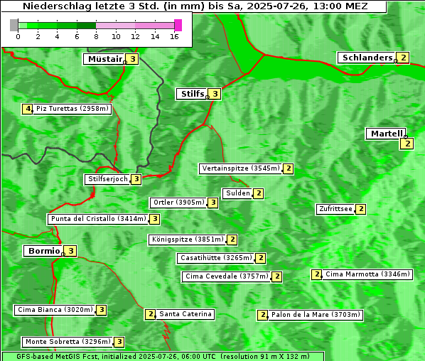Niederschlag, 26. 7. 2025