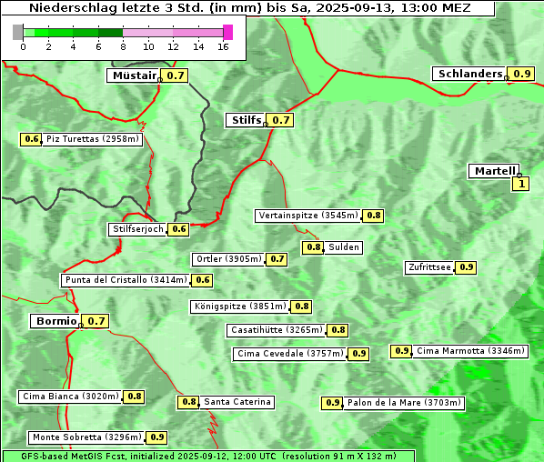 Niederschlag, 13. 9. 2025