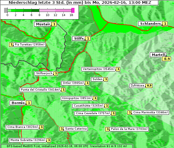 Niederschlag, 16. 2. 2026