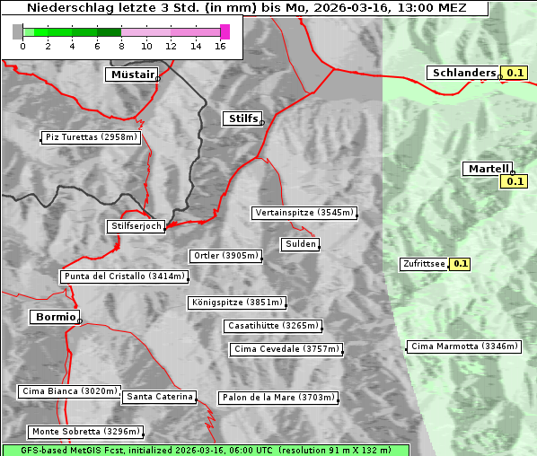 Niederschlag, 16. 3. 2026