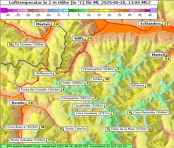 Temperatur, 18. 6. 2025