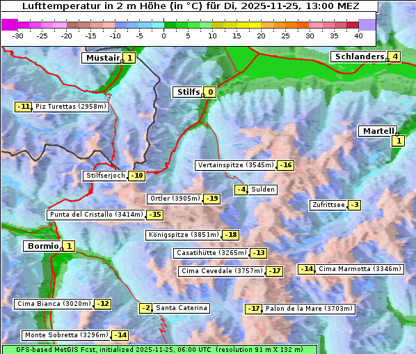 Temperatur, 25. 11. 2025