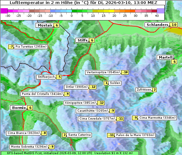 Temperatur, 10. 3. 2026
