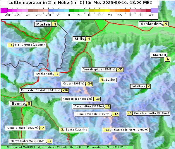 Temperatur, 16. 3. 2026