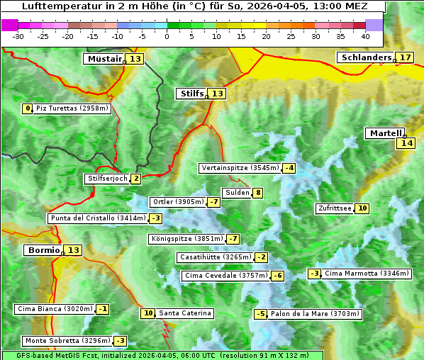 Temperatur, 5. 4. 2026