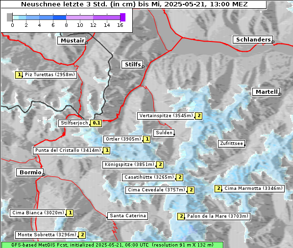 Neuschnee, 21. 5. 2025