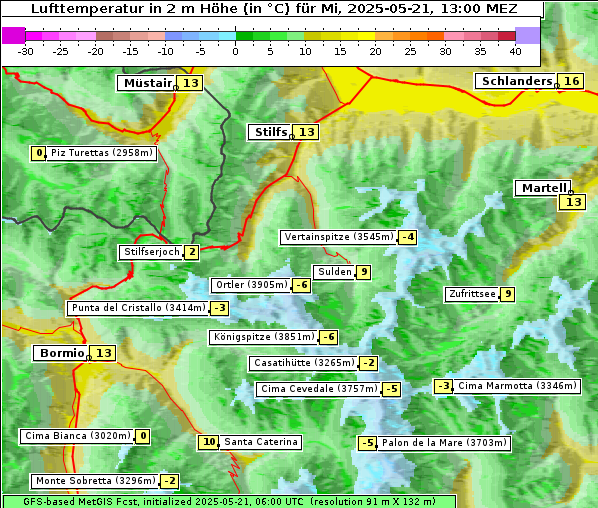 Temperatur, 21. 5. 2025