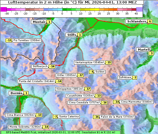 Temperatur, 1. 4. 2026