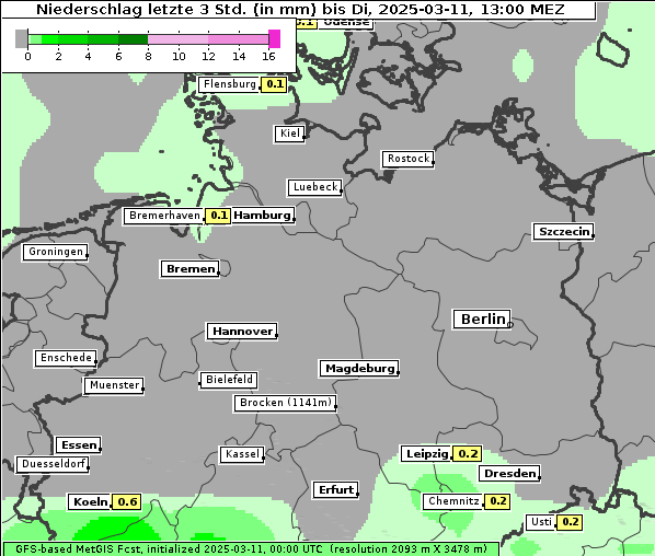 Niederschlag, 11. 3. 2025