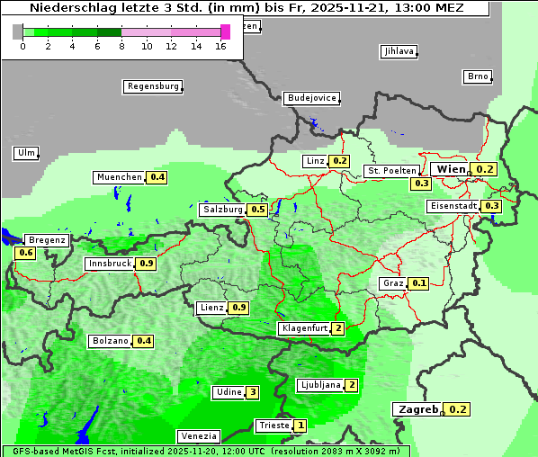 Niederschlag, 21. 11. 2025