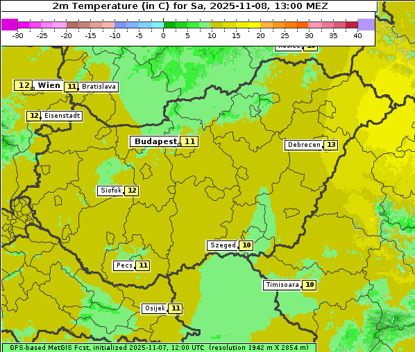 Temperatur, 8. 11. 2025