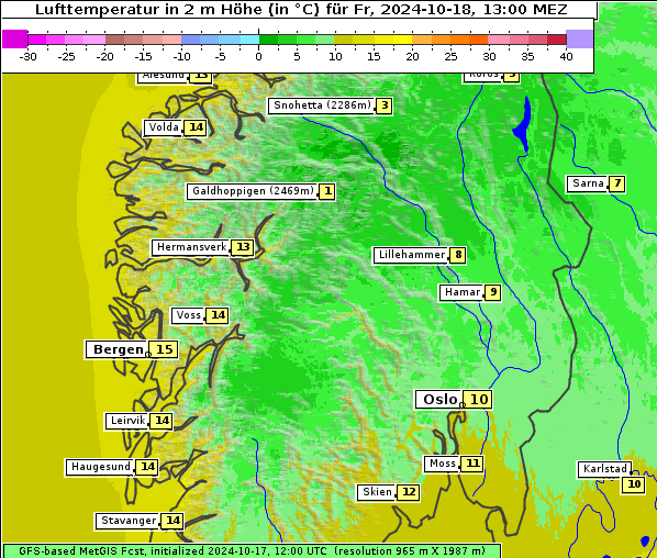 Temperatur, 18. 10. 2024