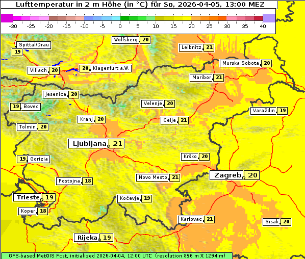 Temperatur, 5. 4. 2026