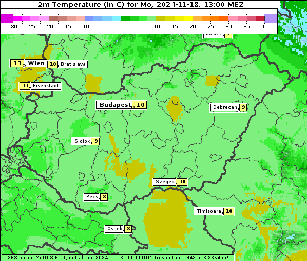 Temperatur, 18. 11. 2024