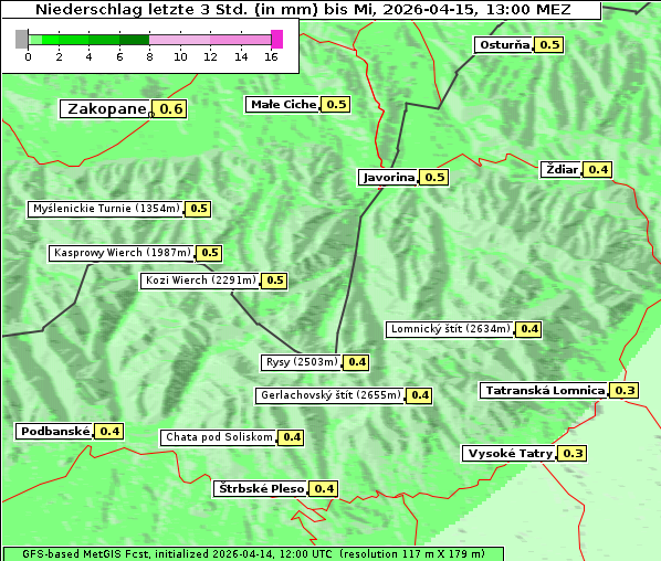 Niederschlag, 15. 4. 2026