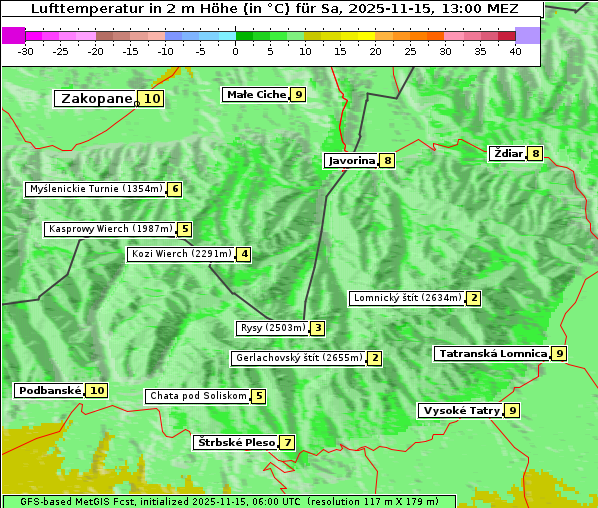 Temperatur, 15. 11. 2025