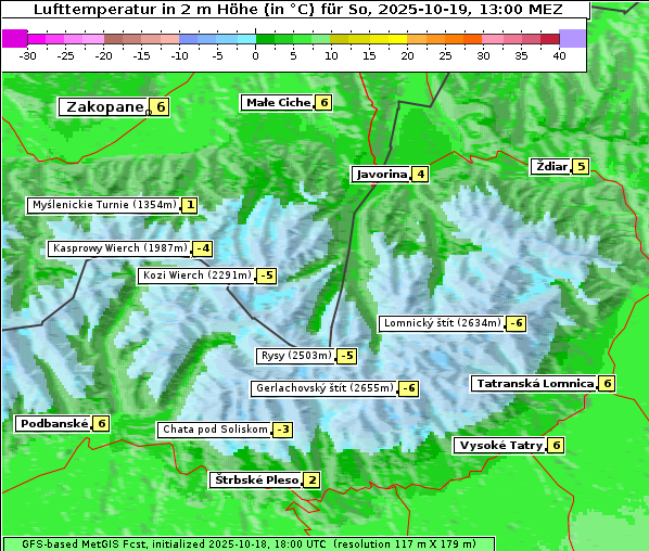 Temperatur, 19. 10. 2025