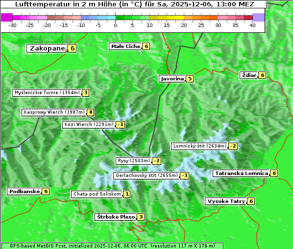 Temperatur, 6. 12. 2025