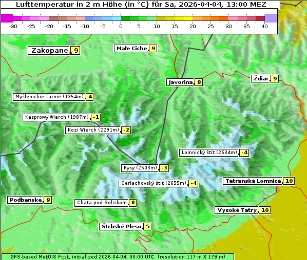 Temperatur, 4. 4. 2026