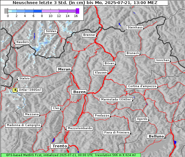 Neuschnee, 21. 7. 2025