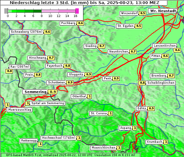 Niederschlag, 23. 8. 2025
