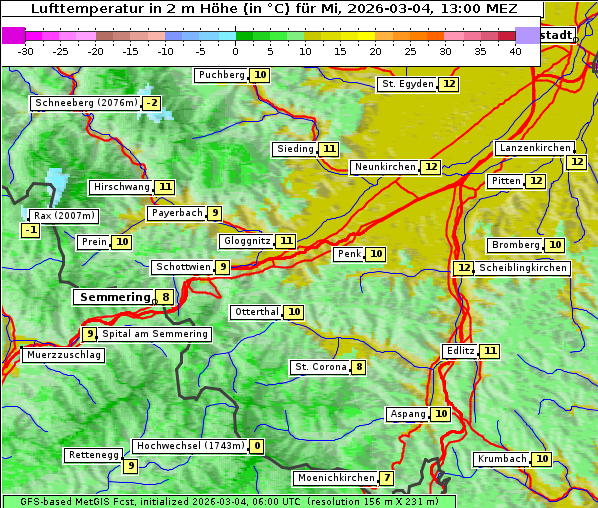 Temperatur, 4. 3. 2026