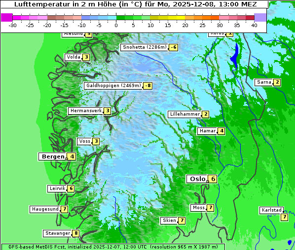 Temperatur, 8. 12. 2025