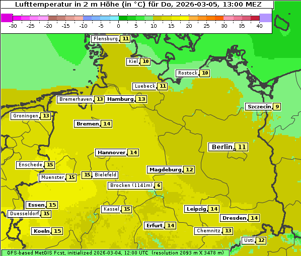 Temperatur, 5. 3. 2026