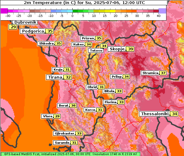 Temperatur, 6. 7. 2025