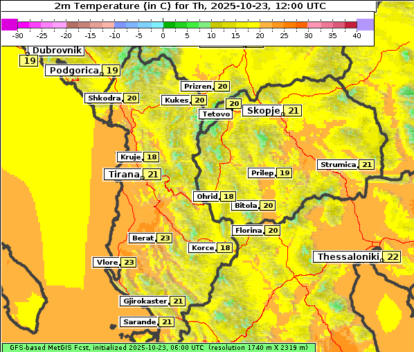 Temperatur, 23. 10. 2025