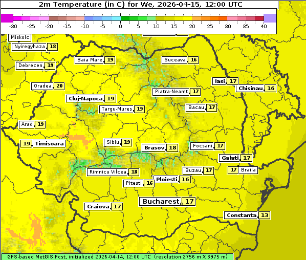 Temperatur, 15. 4. 2026
