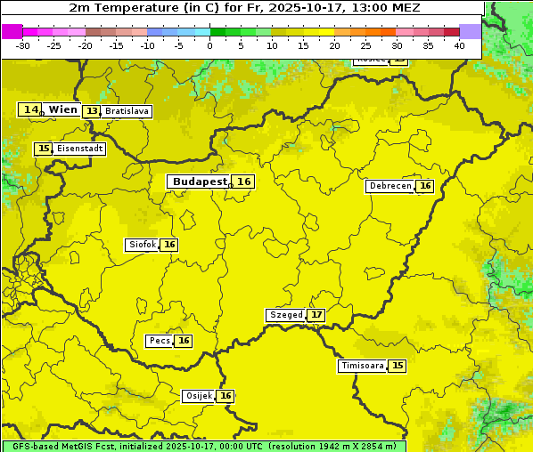 Temperatur, 17. 10. 2025