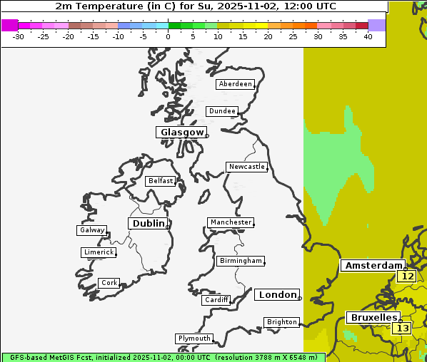 Temperatur, 2. 11. 2025