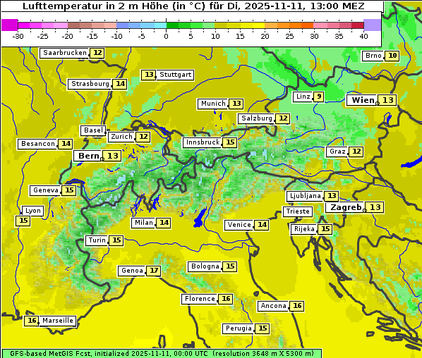 Temperatur, 11. 11. 2025
