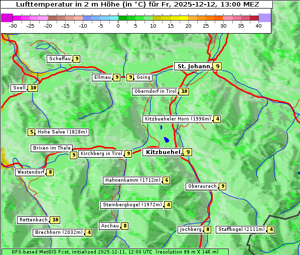 Temperatur, 12. 12. 2025