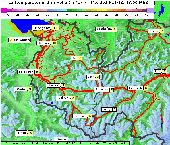 Temperatur, 18. 11. 2024