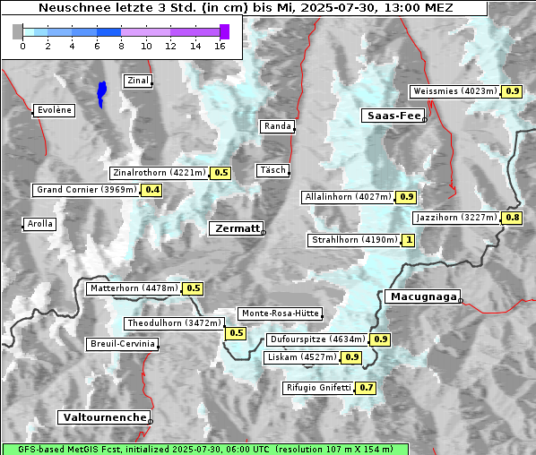 Neuschnee, 30. 7. 2025