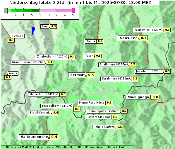 Niederschlag, 30. 7. 2025