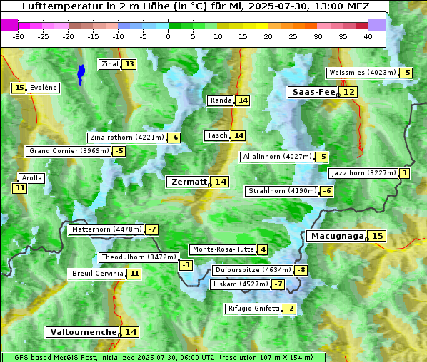 Temperatur, 30. 7. 2025