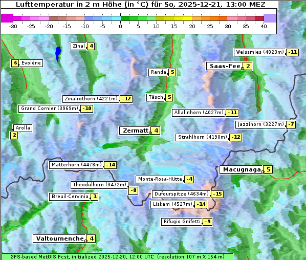 Temperatur, 21. 12. 2025