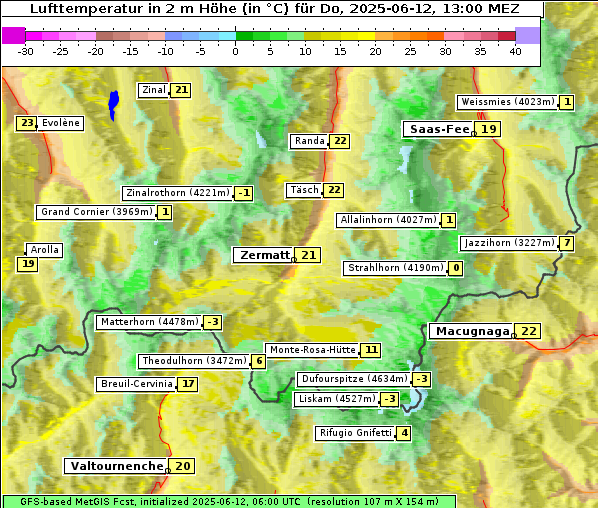 Temperatur, 12. 6. 2025
