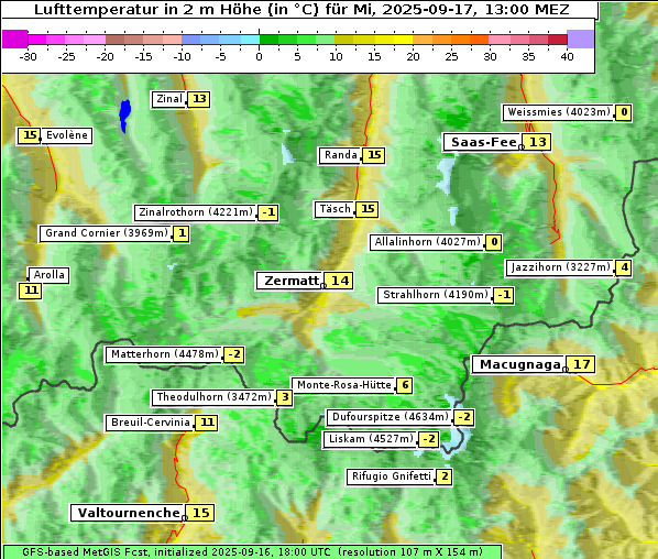 Temperatur, 17. 9. 2025