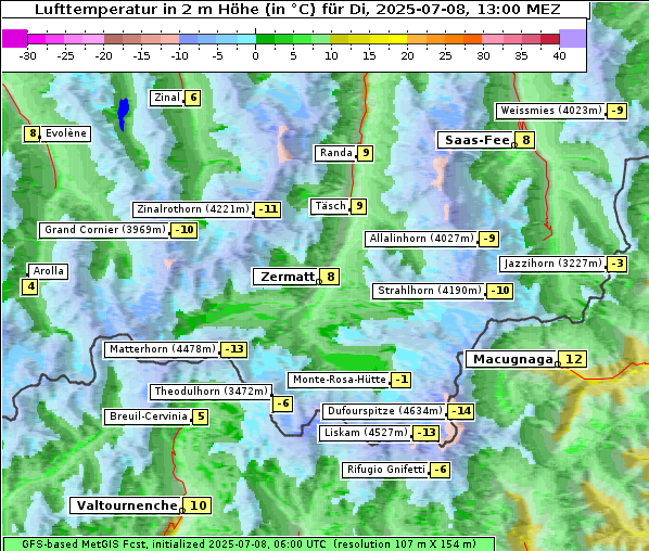Temperatur, 8. 7. 2025