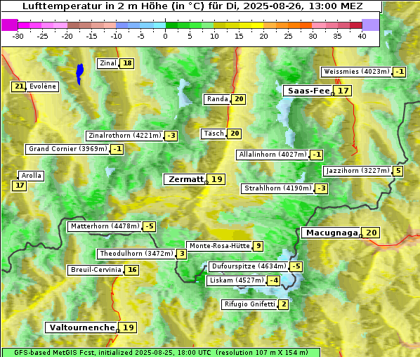 Temperatur, 26. 8. 2025