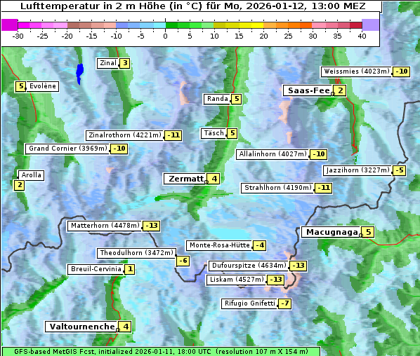 Temperatur, 12. 1. 2026